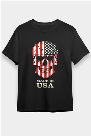 ABD Siyah Unisex Tişört T-Shirt - TişörtFabrikası