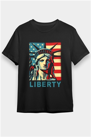 ABD Siyah Unisex Tişört T-Shirt - TişörtFabrikası