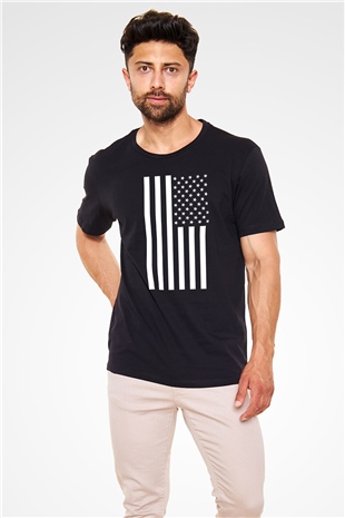 ABD Siyah Unisex Tişört T-Shirt - TişörtFabrikası