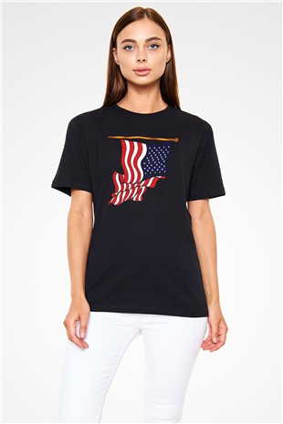 ABD Siyah Unisex Tişört T-Shirt - TişörtFabrikası