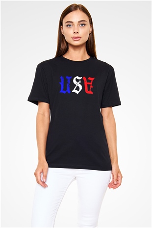 ABD Siyah Unisex Tişört T-Shirt - TişörtFabrikası