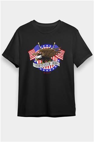 ABD Siyah Unisex Tişört T-Shirt - TişörtFabrikası