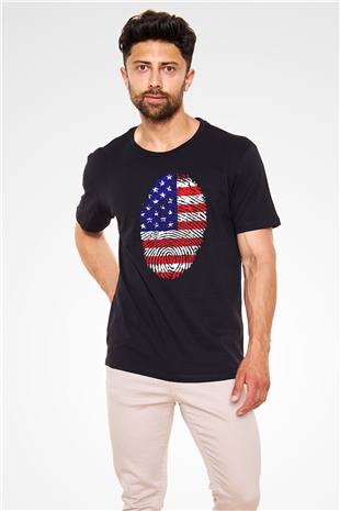 ABD Siyah Unisex Tişört T-Shirt - TişörtFabrikası