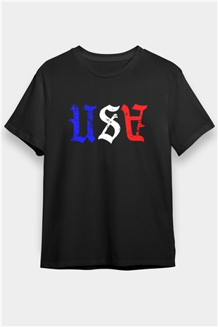 ABD Siyah Unisex Tişört T-Shirt - TişörtFabrikası