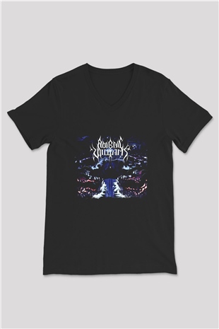 Abigail Williams Baskılı Unisex Siyah V Yaka Tişört