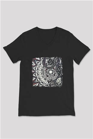 Abigail Williams Baskılı Unisex Siyah V Yaka Tişört