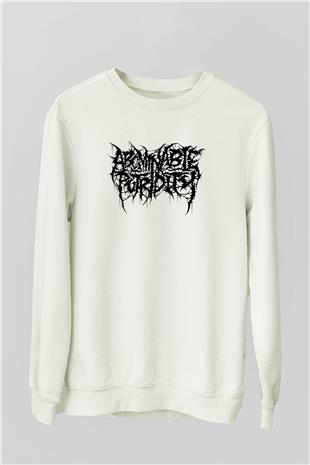 Abominable Putridity Baskılı Beyaz Unisex Sweatshirt