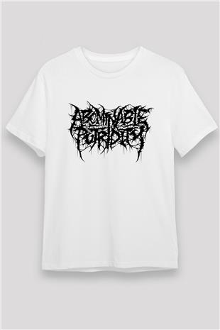Abominable Putridity Baskılı Unisex Beyaz Tişört - Tshirt