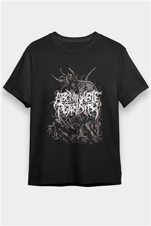Abominable Putridity Baskılı Unisex Siyah Tişört - Tshirt