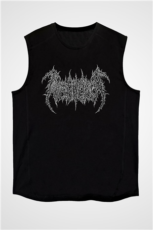 Abominable Putridity Baskılı Unisex Siyah Kolsuz Tişört - Tshirt