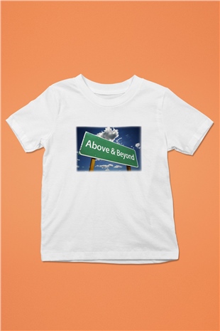 Above and Beyond Baskılı Beyaz Unisex Çocuk Tişört