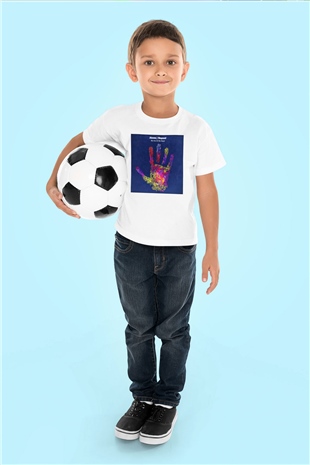Above and Beyond Baskılı Beyaz Unisex Çocuk Tişört