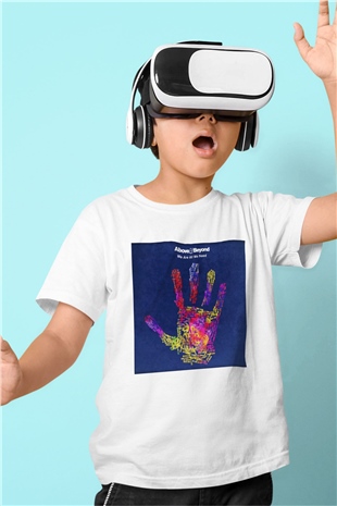 Above and Beyond Baskılı Beyaz Unisex Çocuk Tişört