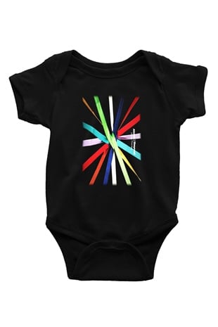 Above and Beyond Baskılı Siyah Bebek Body - Zıbın