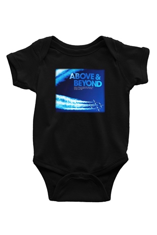 Above and Beyond Baskılı Siyah Bebek Body - Zıbın
