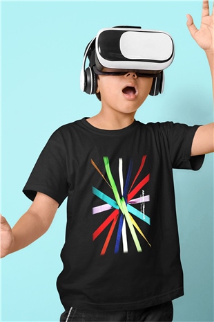 Above and Beyond Baskılı Siyah Unisex Çocuk Tişört