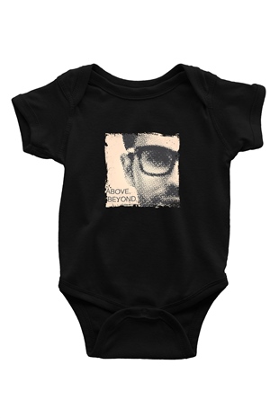 Above and Beyond Baskılı Unisex Siyah Bebek Body - Zıbın