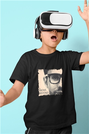 Above and Beyond Baskılı Unisex Siyah Çocuk Tişört