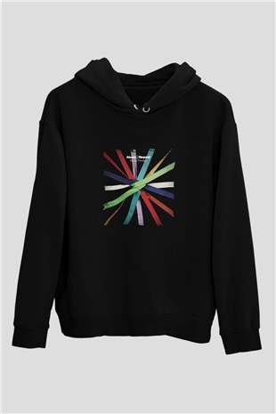 Above and Beyond Baskılı Unisex Siyah Hoodie