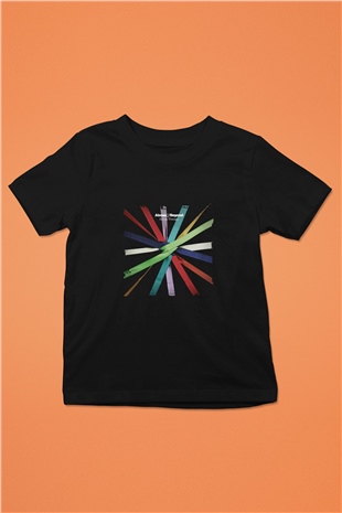 Above and Beyond Baskılı Unisex Siyah Çocuk Tişört