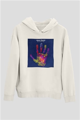 Above and Beyond Beyaz Unisex Kapşonlu Sweatshirt