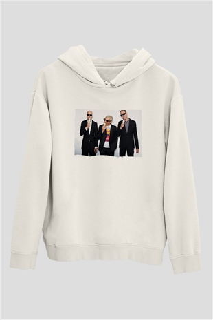 Above and Beyond Beyaz Unisex Kapüşonlu Sweatshirt