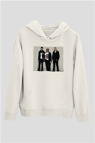 Above and Beyond Beyaz Unisex Kapüşonlu Sweatshirt
