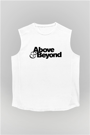 Above and Beyond Beyaz Unisex Kolsuz Tişört