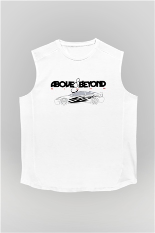 Above and Beyond Beyaz Unisex Kolsuz Tişört