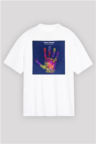 Above and Beyond Beyaz Unisex Oversize Tişört T-Shirt