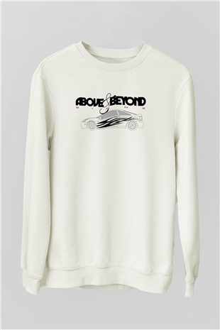 Above and Beyond Beyaz Unisex Sweatshirt