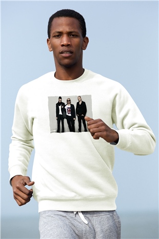 Above and Beyond Beyaz Unisex Sweatshirt
