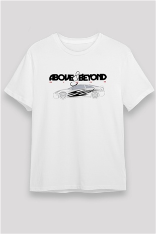 Above and Beyond Beyaz Unisex Tişört T-Shirt - TişörtFabrikası