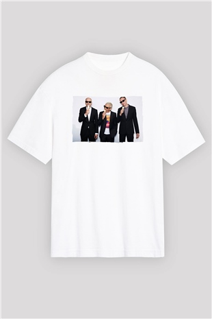 Above and Beyond Beyaz Oversize Tişört Oversize T-shirt - TişörtFabrikası