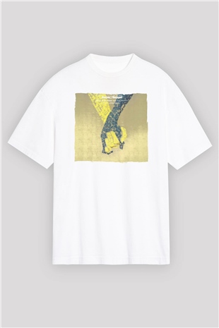 Above and Beyond Beyaz Oversize Tişört Oversize T-shirt - TişörtFabrikası