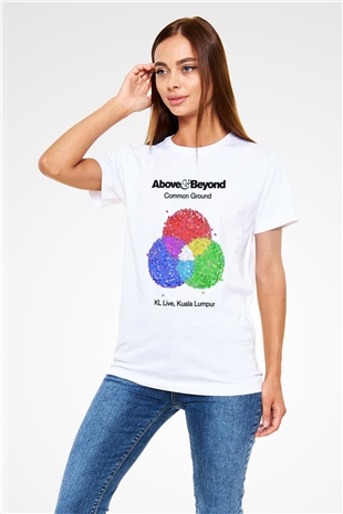 Above and Beyond Beyaz Unisex Tişört T-Shirt - TişörtFabrikası