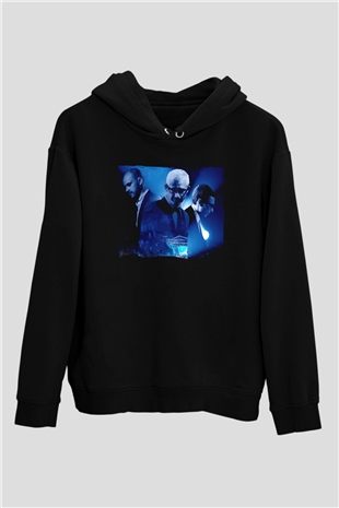 Above and Beyond Siyah Unisex Kapüşonlu Sweatshirt