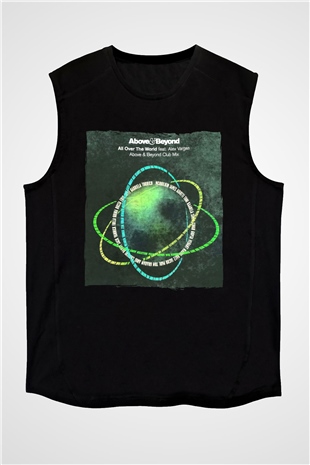 Above and Beyond Siyah Unisex Kolsuz Tişört