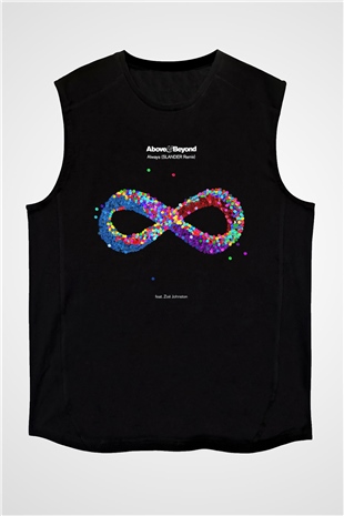 Above and Beyond Siyah Unisex Kolsuz Tişört