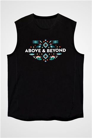 Above and Beyond Siyah Unisex Kolsuz Tişört