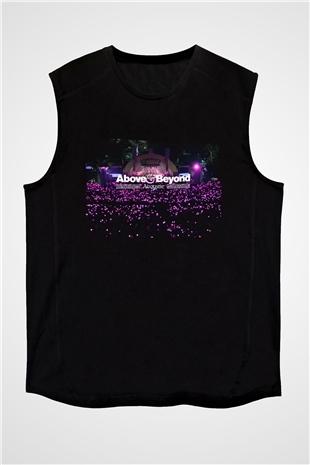 Above and Beyond Siyah Unisex Kolsuz Tişört