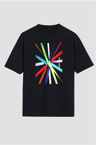 Above and Beyond Siyah Unisex Oversize Tişört T-Shirt