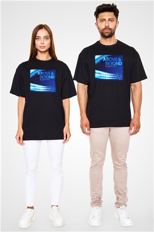 Above and Beyond Siyah Unisex Oversize Tişört T-Shirt
