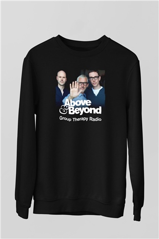 Above and Beyond Siyah Unisex Sweatshirt