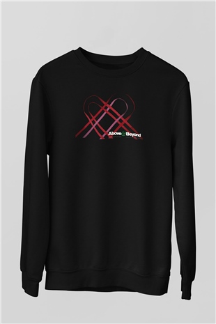 Above and Beyond Siyah Unisex Sweatshirt