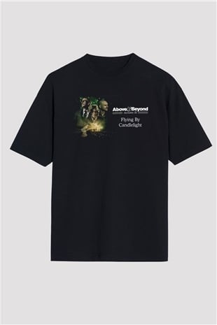 Above and Beyond Siyah Oversize Tişört Oversize T-shirt - TişörtFabrikası