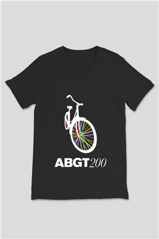 Above and Beyond Siyah Unisex V Yaka Tişört T-Shirt