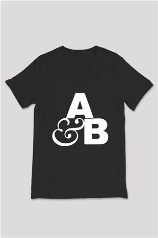 Above and Beyond Siyah Unisex V Yaka Tişört