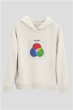 Above and BeyondBaskılı Beyaz Hoodie