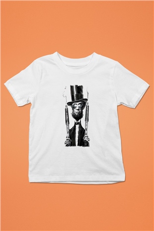 Abraham Lincoln Beyaz Unisex Çocuk Tişört